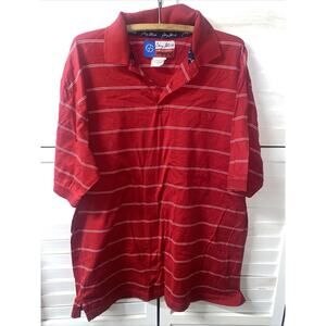 GEORGE STRAIT Cowboy Cut Collection Wrangler Men’s Shirt Red White Stripe Large